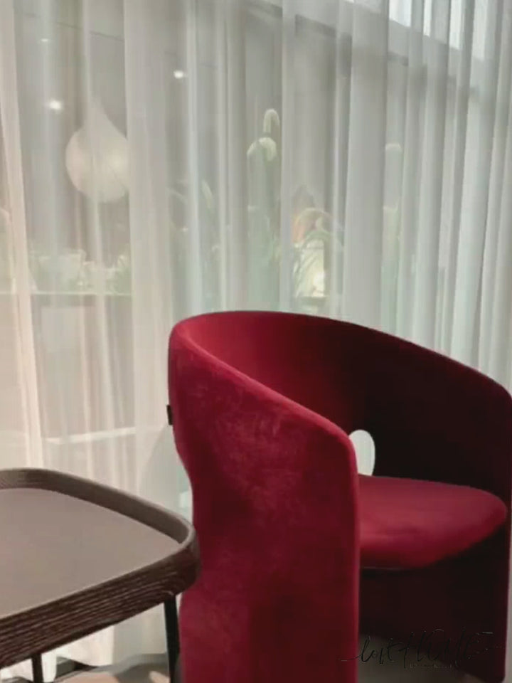 Contemporary velvet dining chair celeste layered structure.