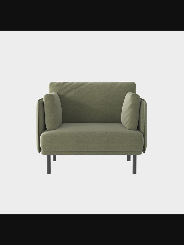 Minimalist fabric 1 seater sofa muti conceptual design.