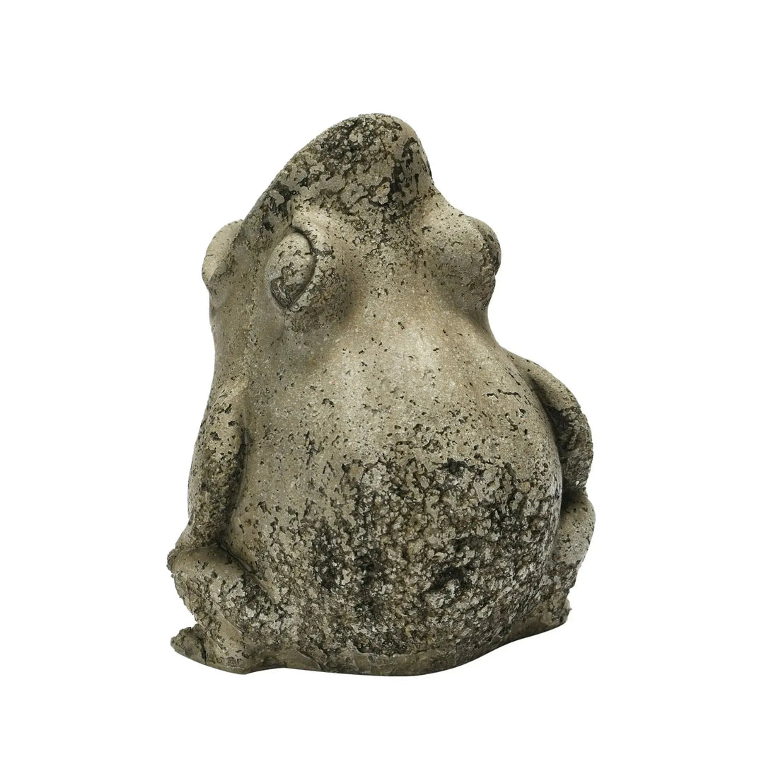 Resin and cement frog planter decor material variants.