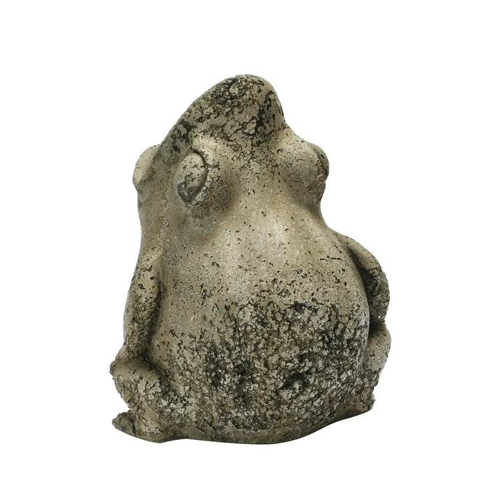 Resin and cement frog planter decor material variants.