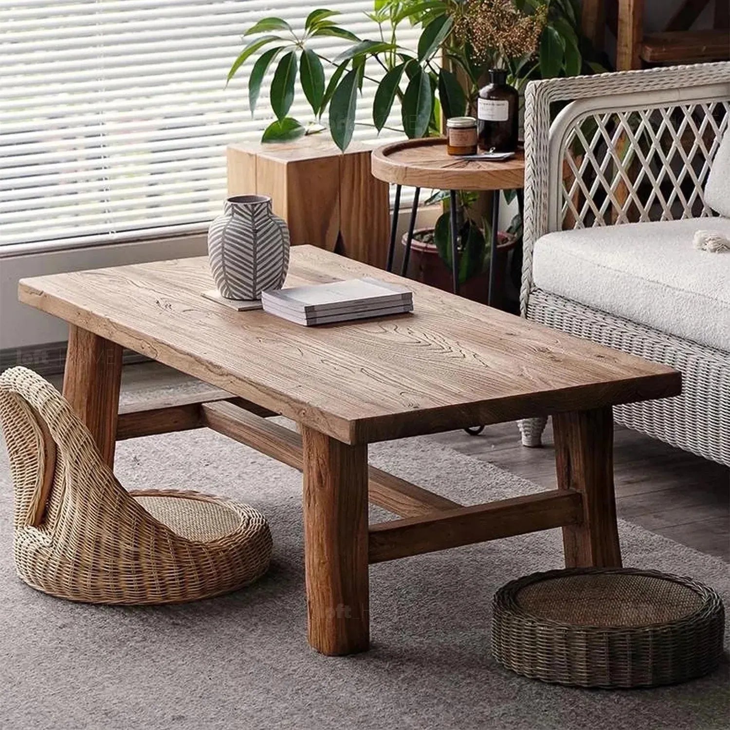 Rustic Elm Wood Coffee Table NORTHERN ELM – LOFT HOME