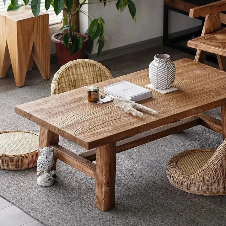 Rustic elm wood coffee table northern elm color swatches.