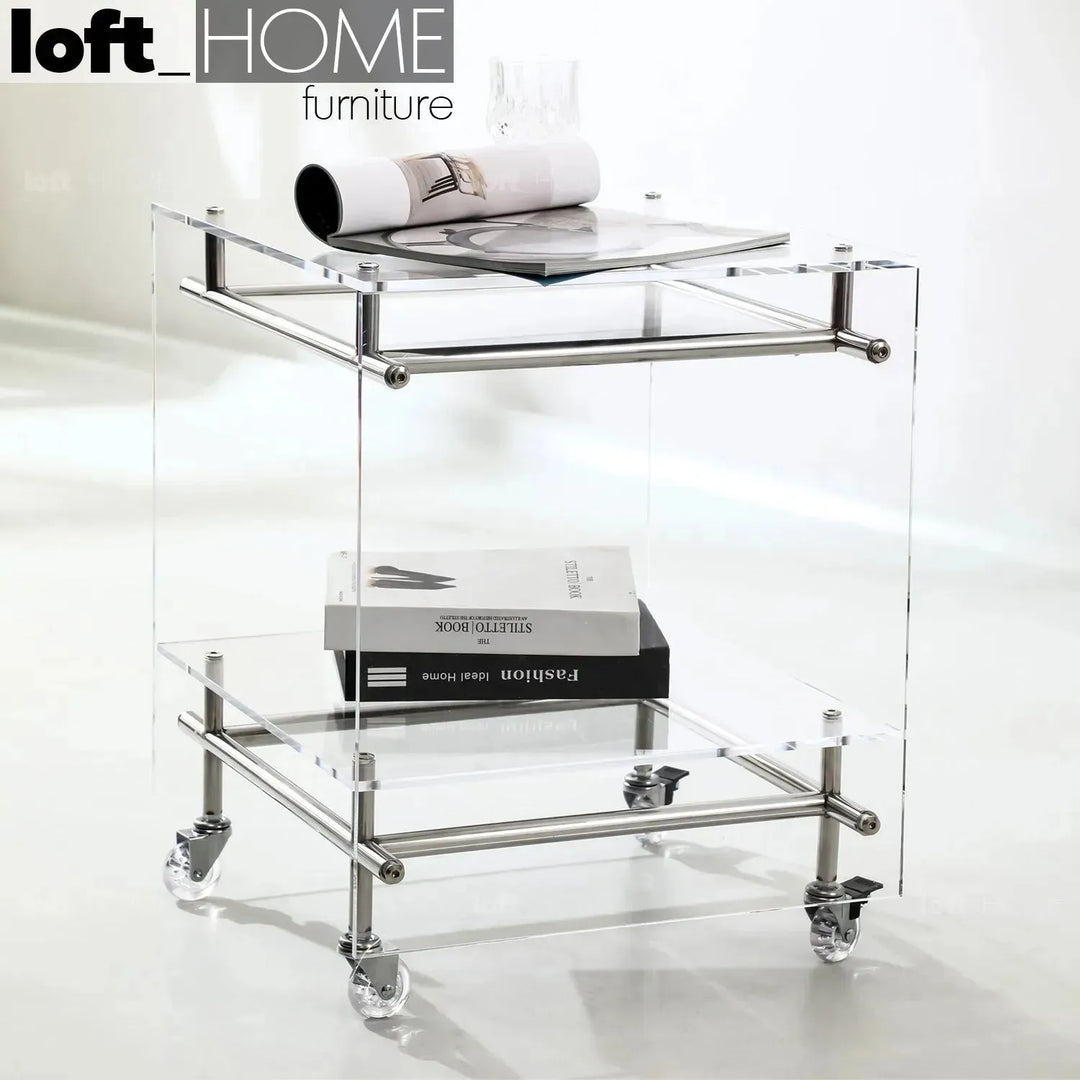 Contemporary acrylic side table josy primary product view.
