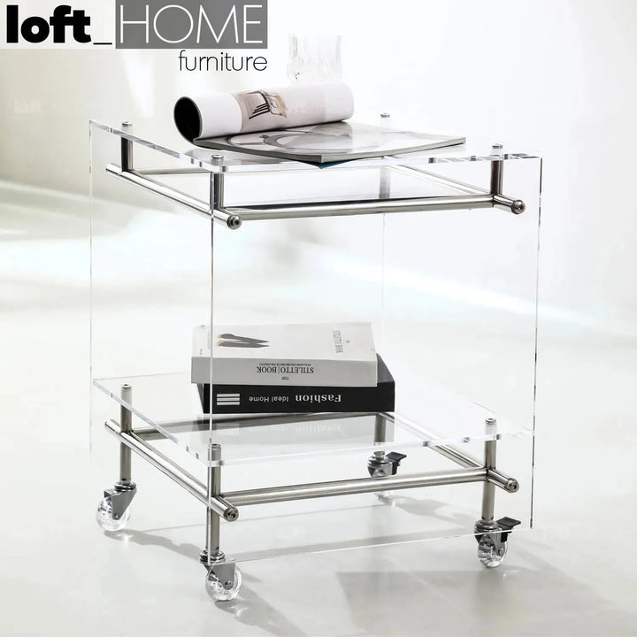 Contemporary acrylic side table josy primary product view.