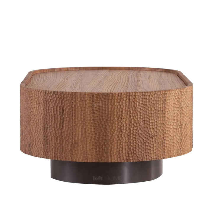 Scandinavian elm wood coffee table savvy in details.
