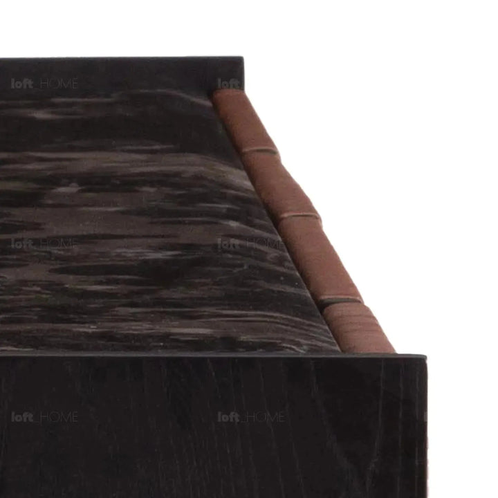 Japandi elm wood storage cabinet paragon in close up details.