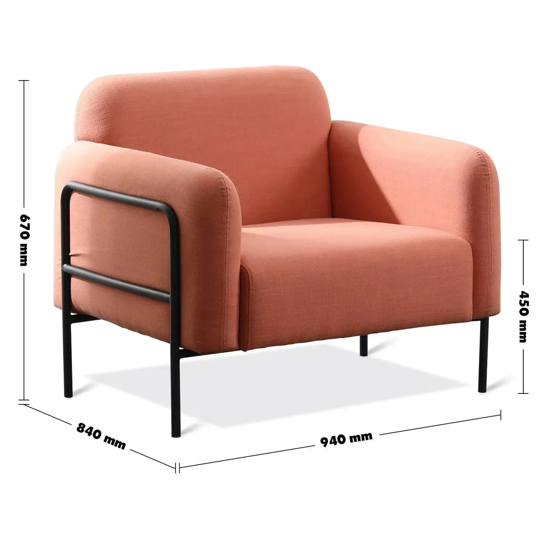 Modern fabric 1 seater sofa helga size charts.