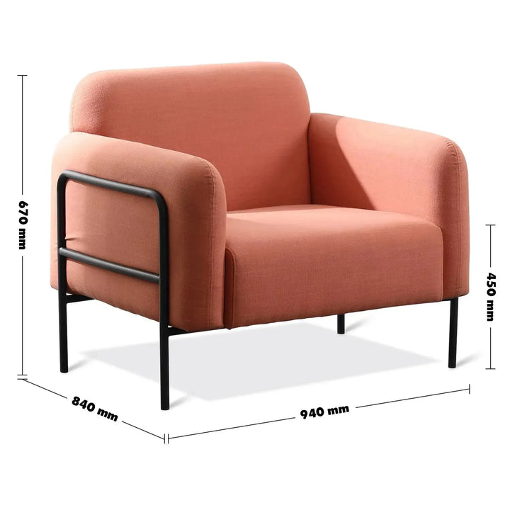 Modern fabric 1 seater sofa helga size charts.