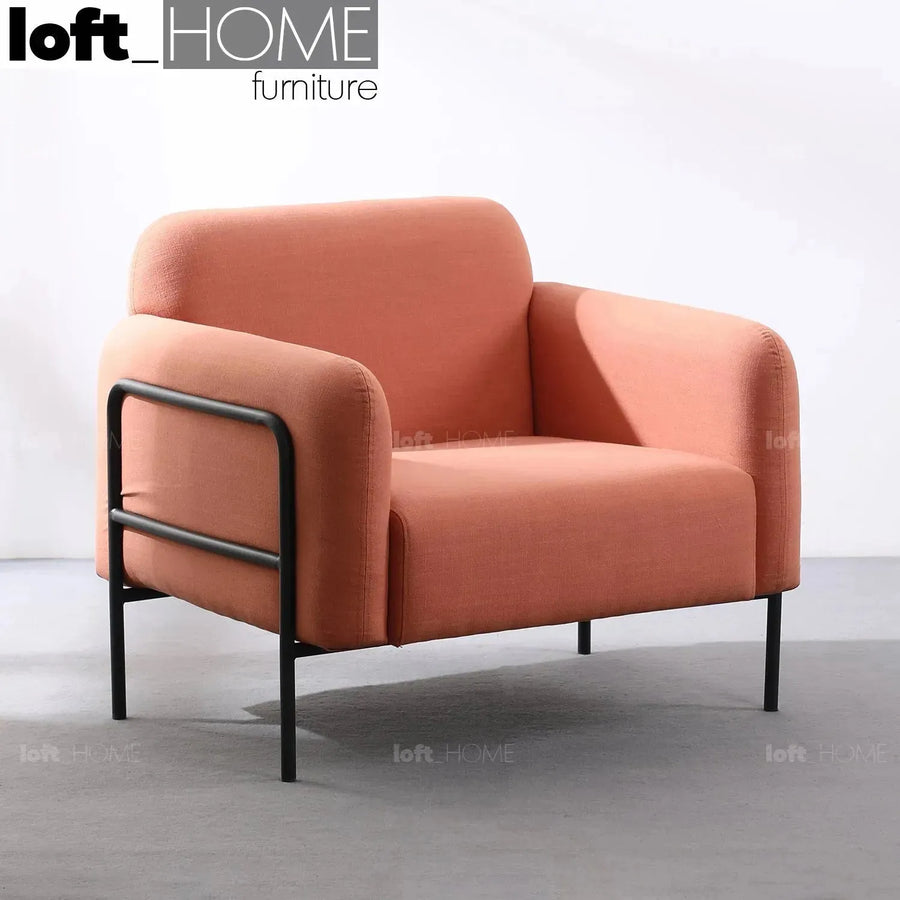 Modern fabric 1 seater sofa helga primary product view.