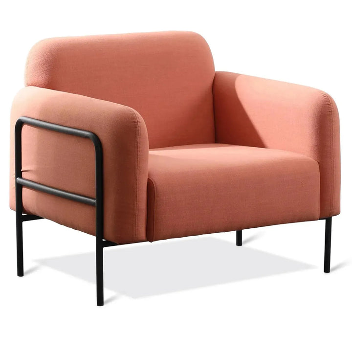 Modern fabric 1 seater sofa helga in white background.