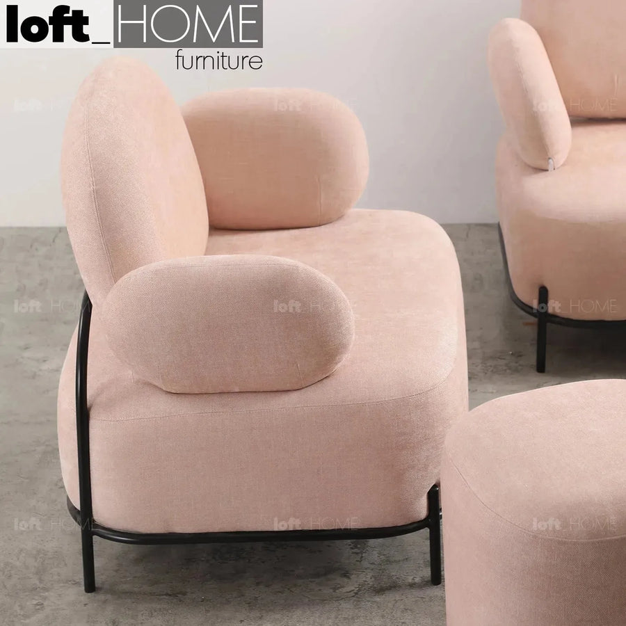 Modern fabric 1 seater sofa lucia primary product view.