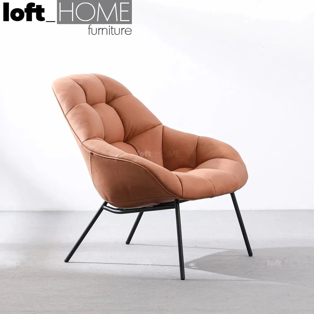 Modern fabric 1 seater sofa mango color swatches.