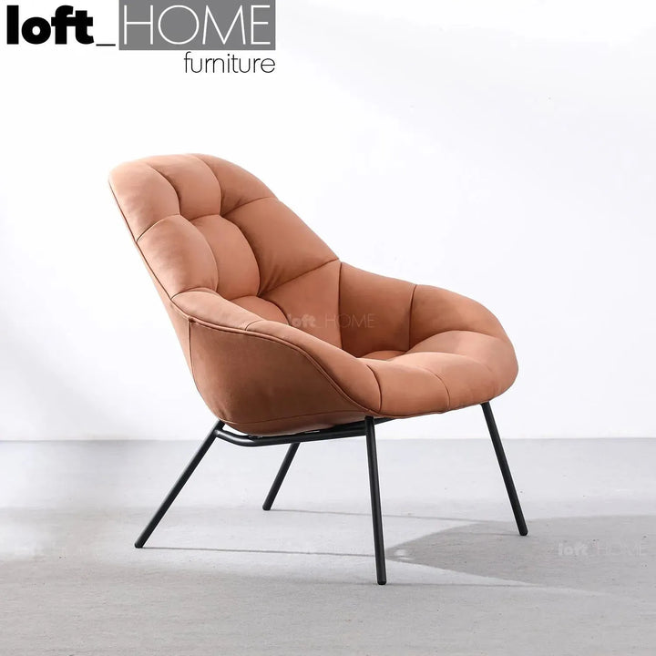 Modern fabric 1 seater sofa mango color swatches.