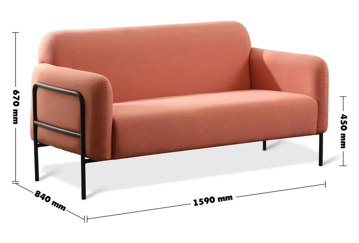Modern fabric 2 seater sofa helga size charts.