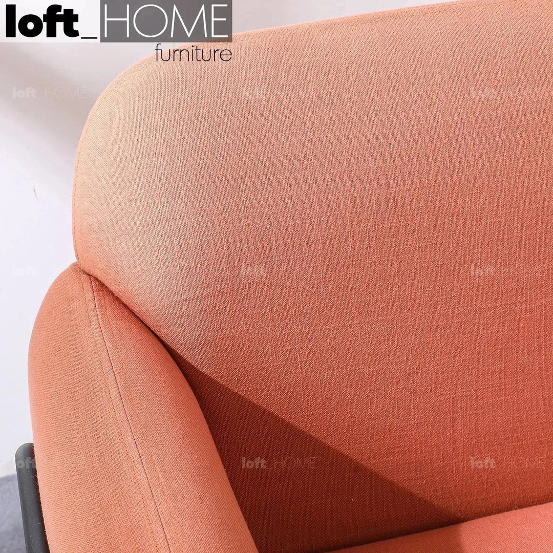 Modern fabric 2 seater sofa helga in close up details.