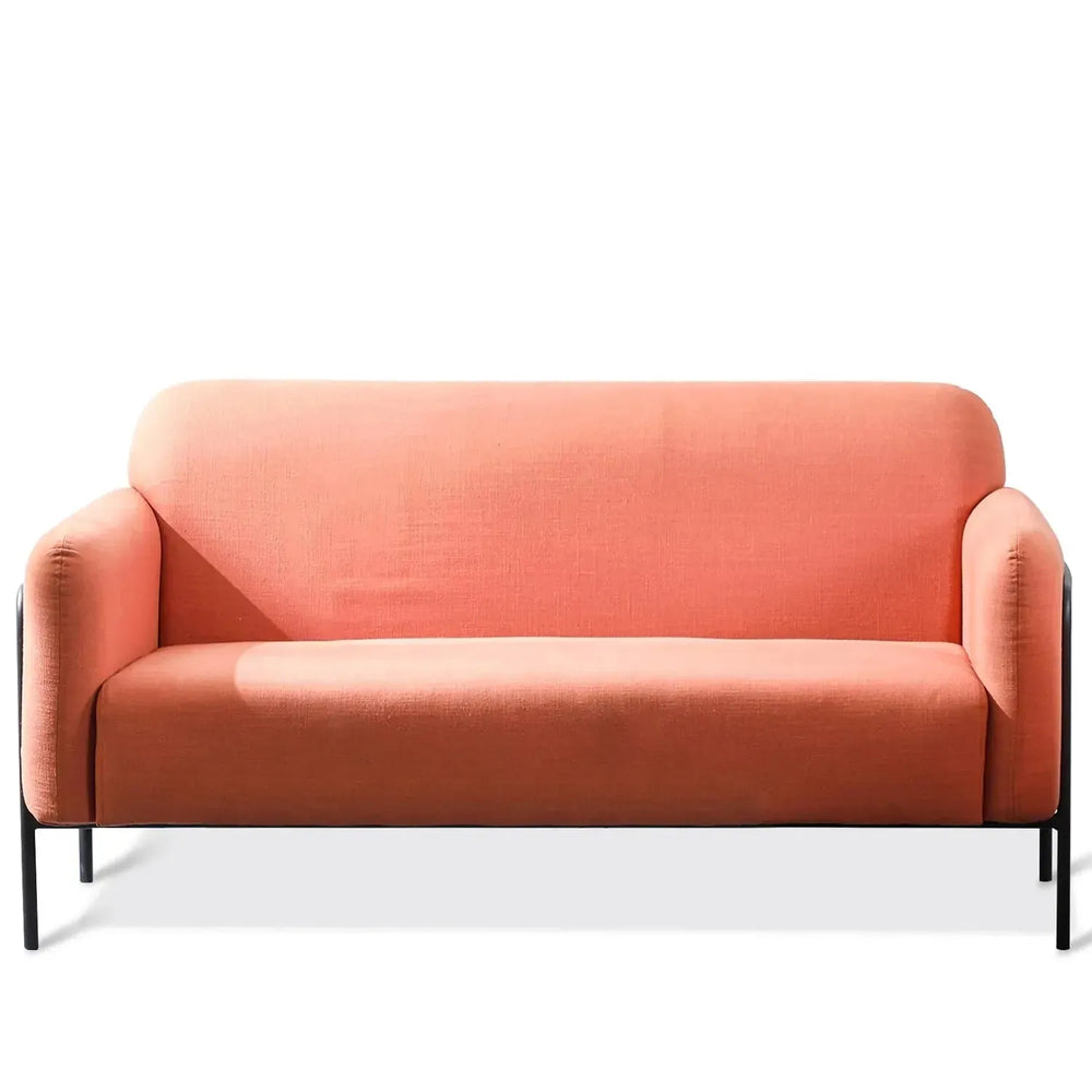 Modern fabric 2 seater sofa helga in white background.