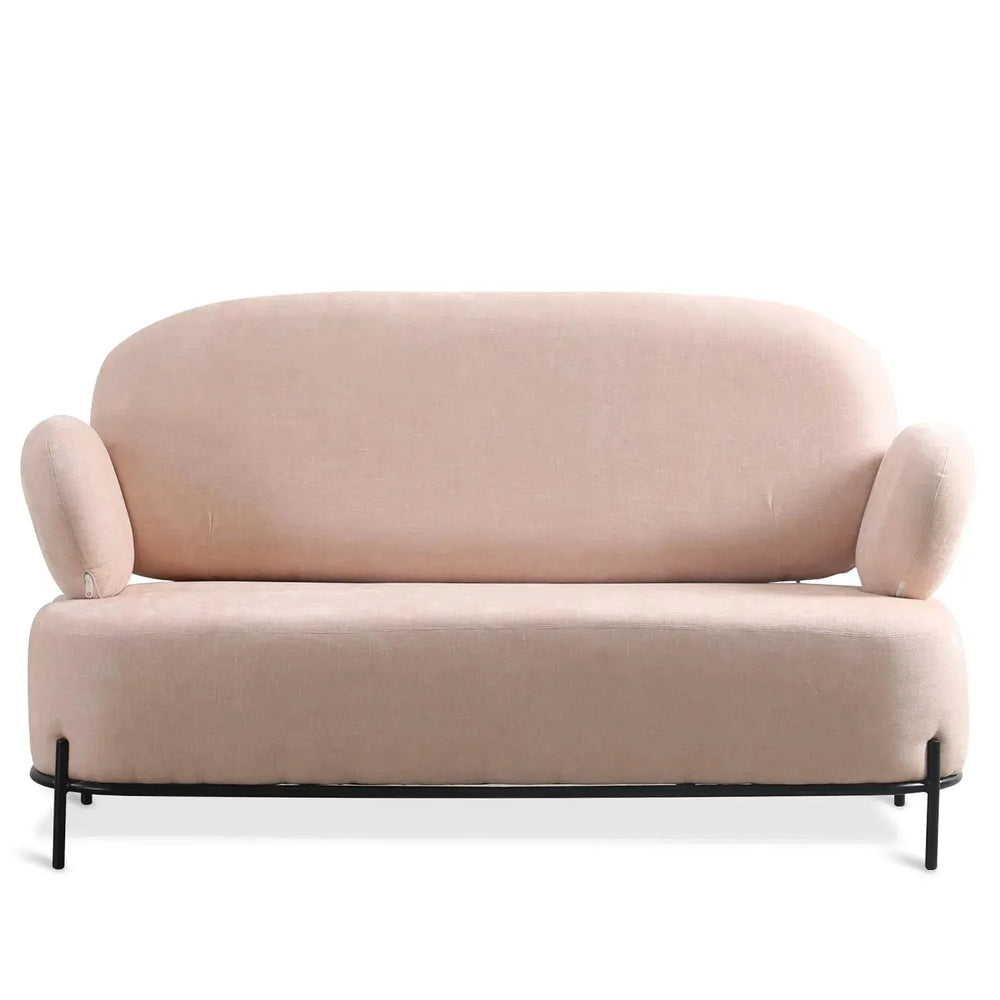Modern fabric 2 seater sofa lucia in white background.
