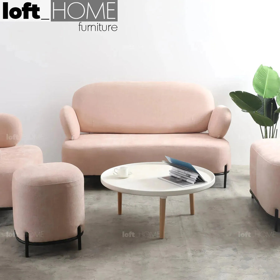 Modern fabric 2 seater sofa lucia primary product view.