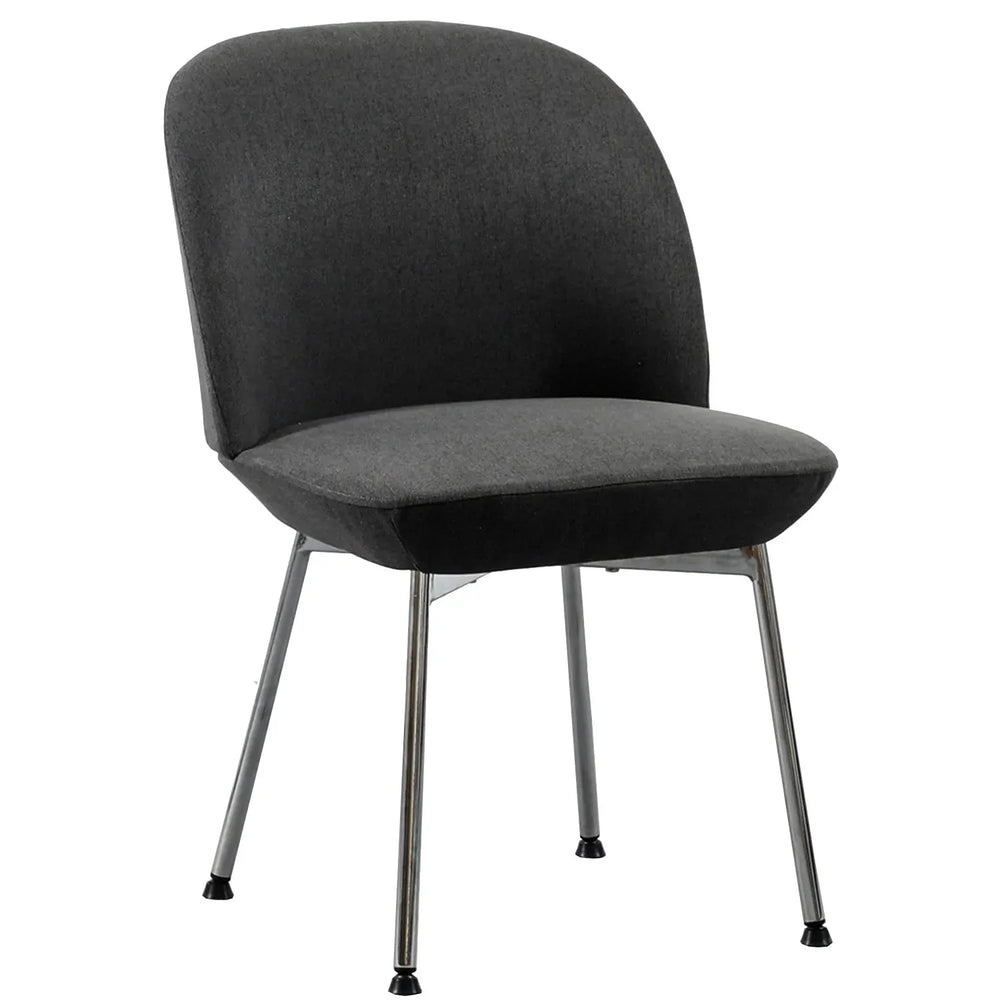 Modern fabric dining chair precious in white background.