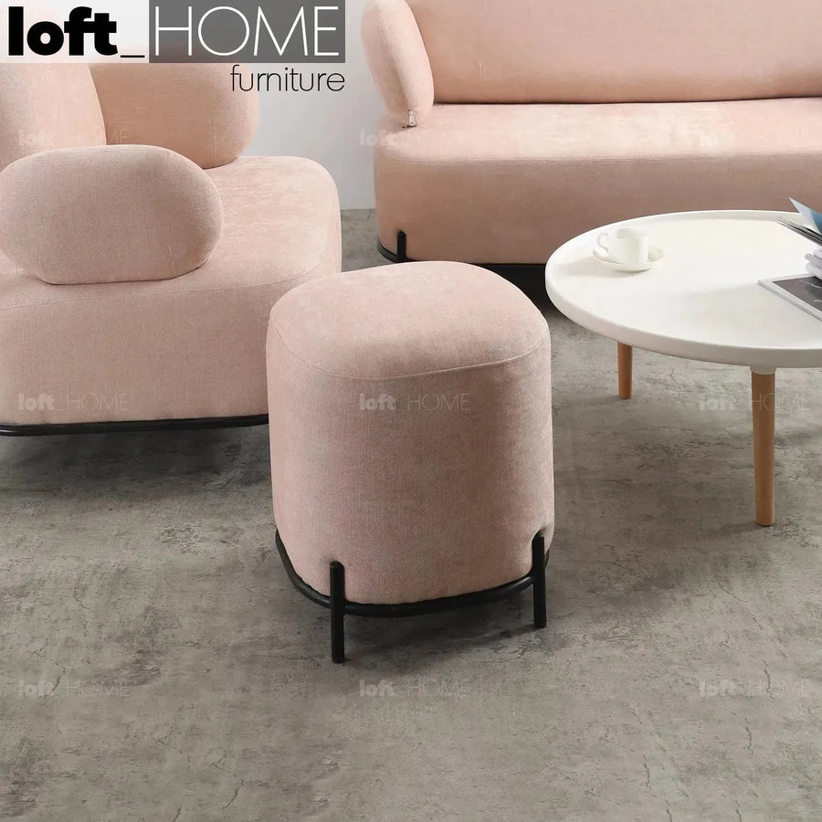 Modern fabric ottoman lucia s primary product view.