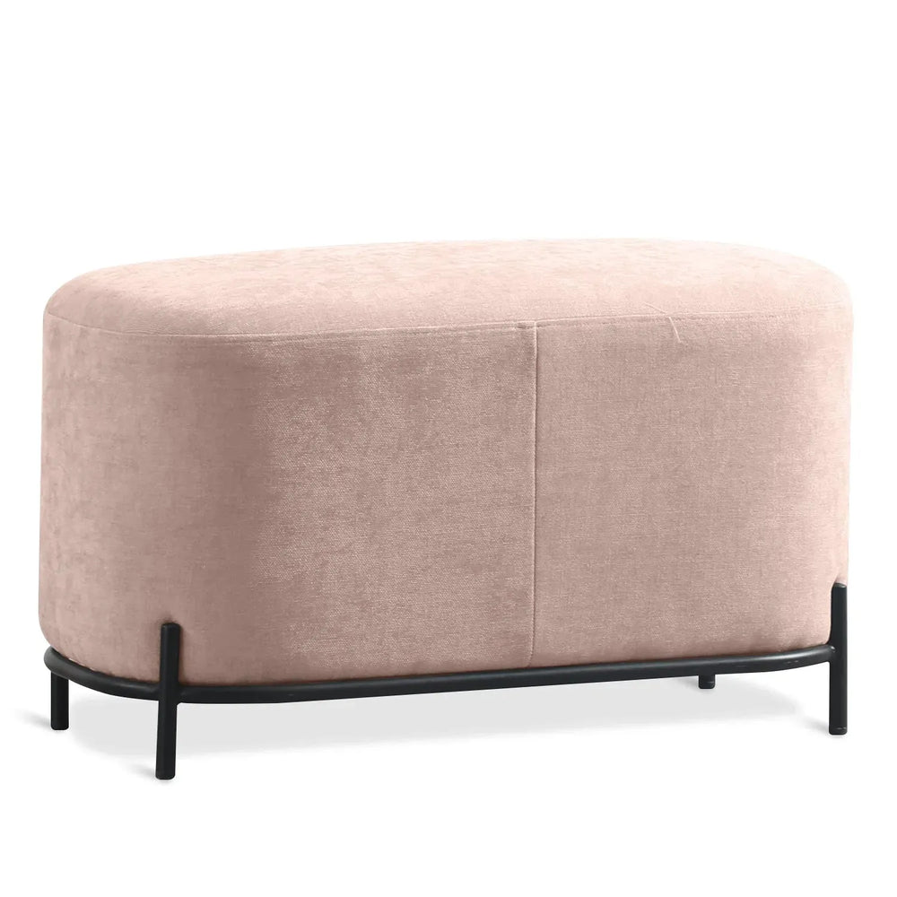 Modern fabric ottoman lucia in white background.