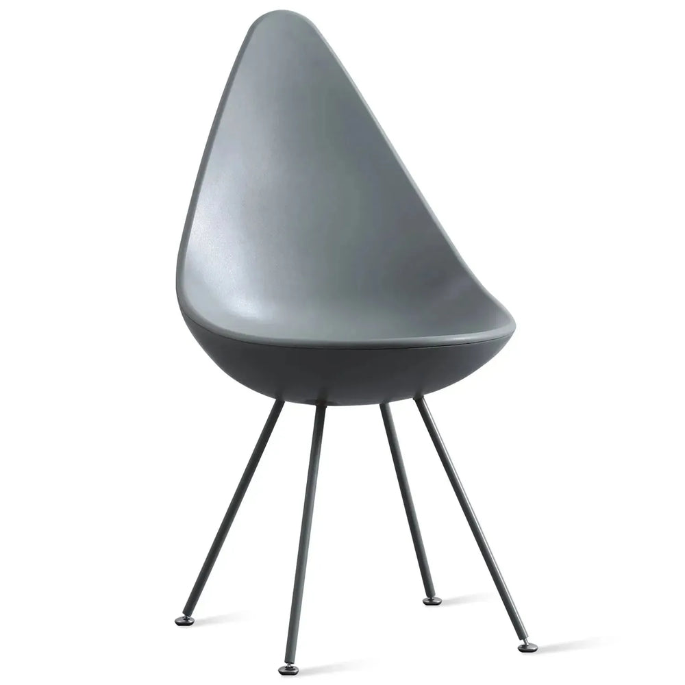 Contemporary plastic dining chair dewy in white background.