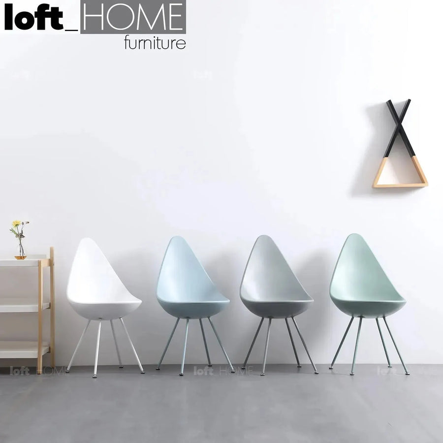 Contemporary plastic dining chair dewy primary product view.