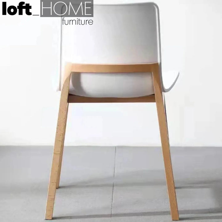 Scandinavian plastic dining chair harbour in close up details.