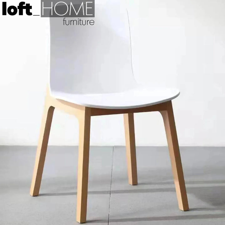 Scandinavian plastic dining chair harbour with context.