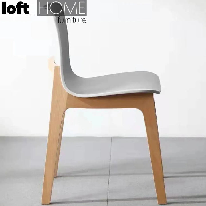 Scandinavian plastic dining chair harbour material variants.