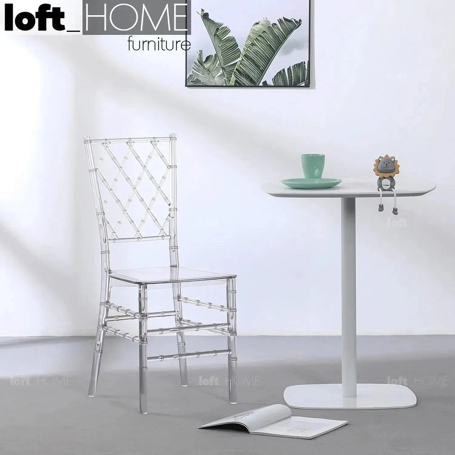 Contemporary plastic dining chair kara primary product view.