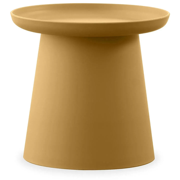 Contemporary plastic side table macaron in still life.