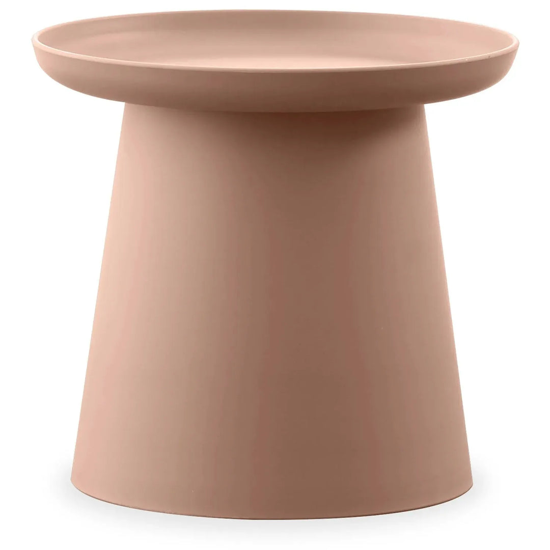 Contemporary plastic side table macaron in panoramic view.