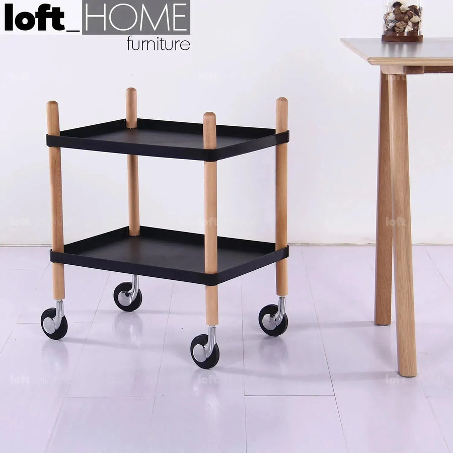 Modern plastic wheeled trolley side table danish 2 primary product view.