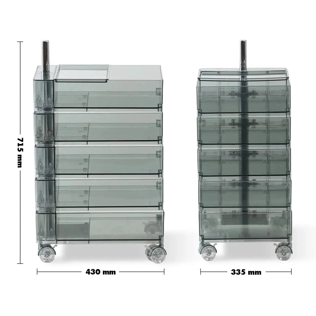 Contemporary plastic wheeled trolley side table rolly clear size charts.