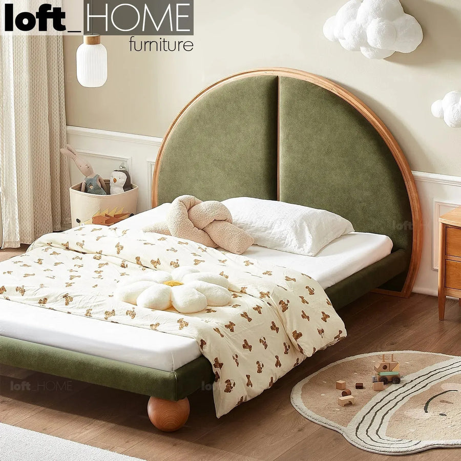 Cream wood bed sunnydawn primary product view.