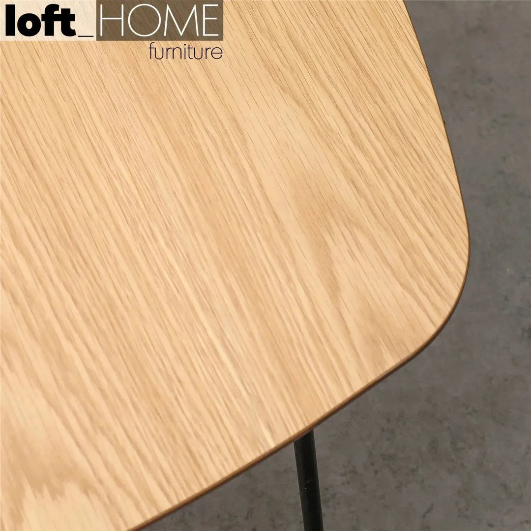 Industrial wood coffee table carlos round with context.