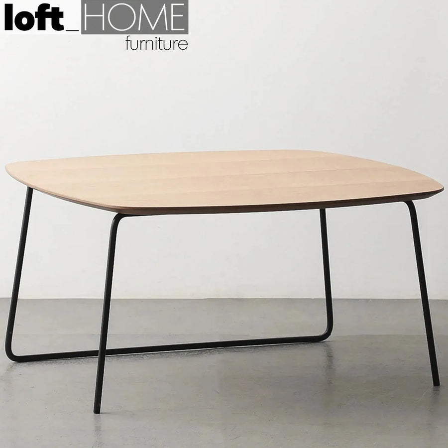Industrial wood coffee table carlos square primary product view.