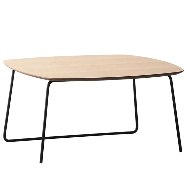 Industrial wood coffee table carlos square in white background.