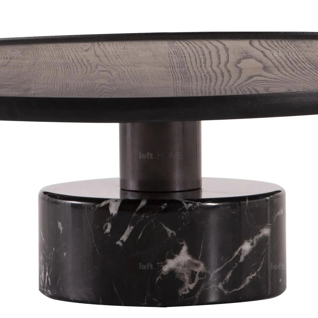 Japandi wood coffee table cascade material variants.