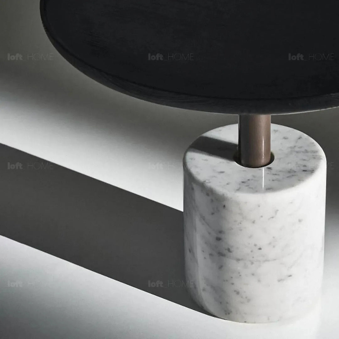 Japandi wood coffee table lumen color swatches.