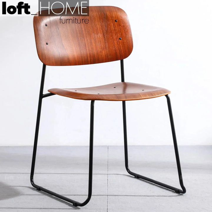 Industrial wood dining chair tambo primary product view.