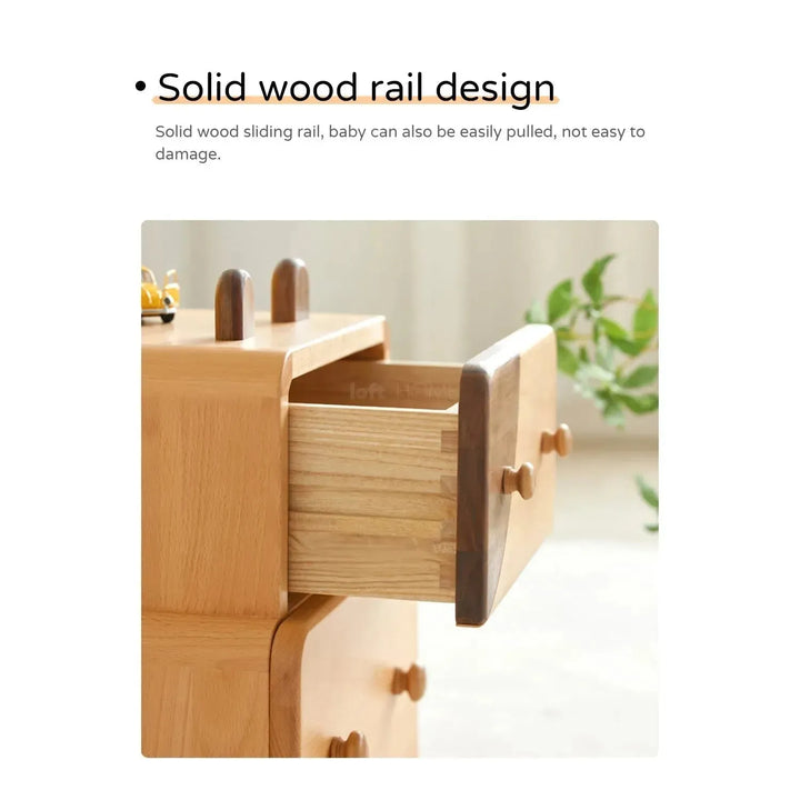 Scandinavian wood kids side table momo in still life.