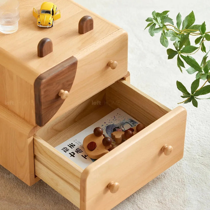 Scandinavian wood kids side table momo color swatches.