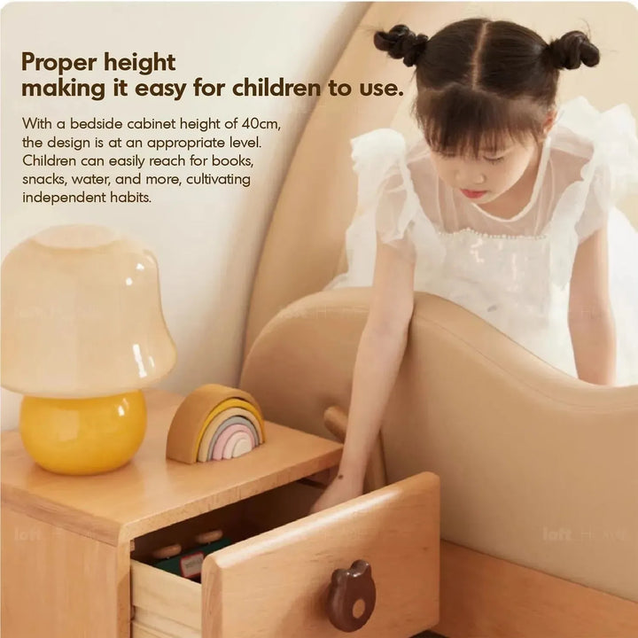 Scandinavian wood kids side table teddy environmental situation.