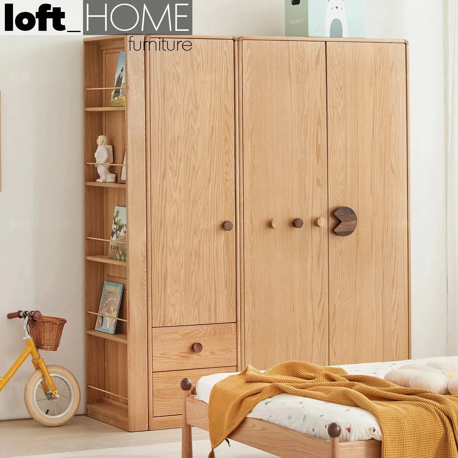 Scandinavian Wood Kids Wardrobe PACMAN – LOFT HOME