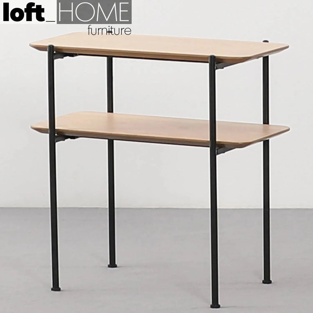 Industrial wood side table carlos primary product view.