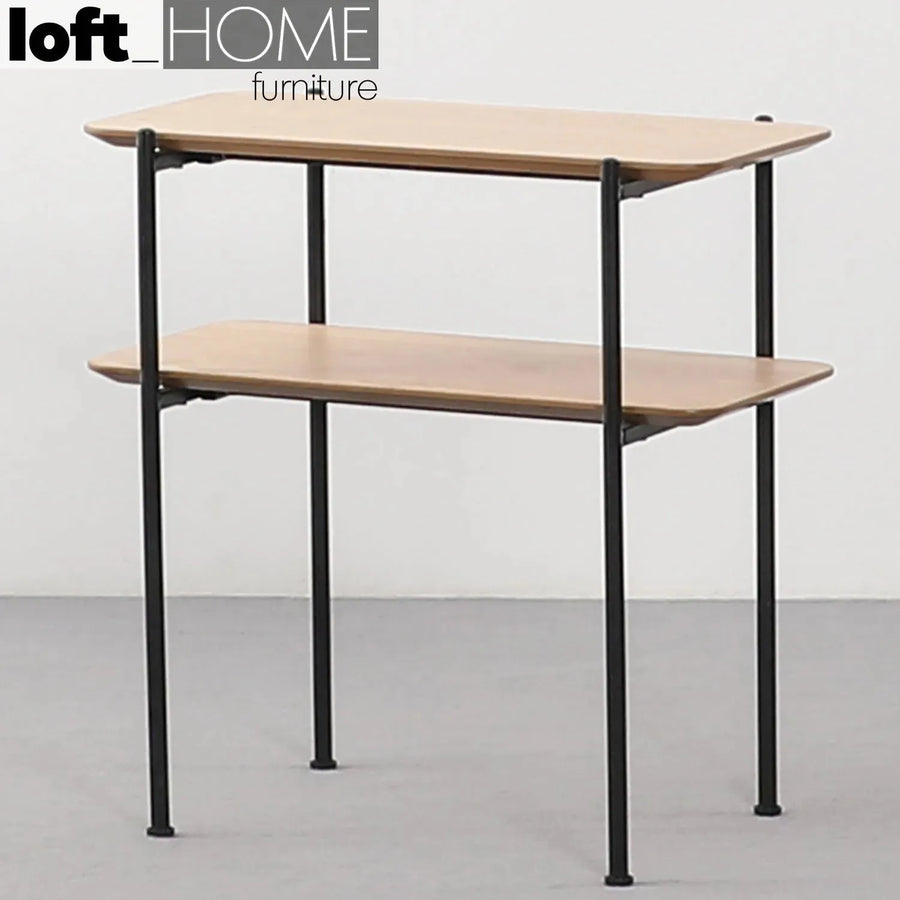 Industrial wood side table carlos primary product view.