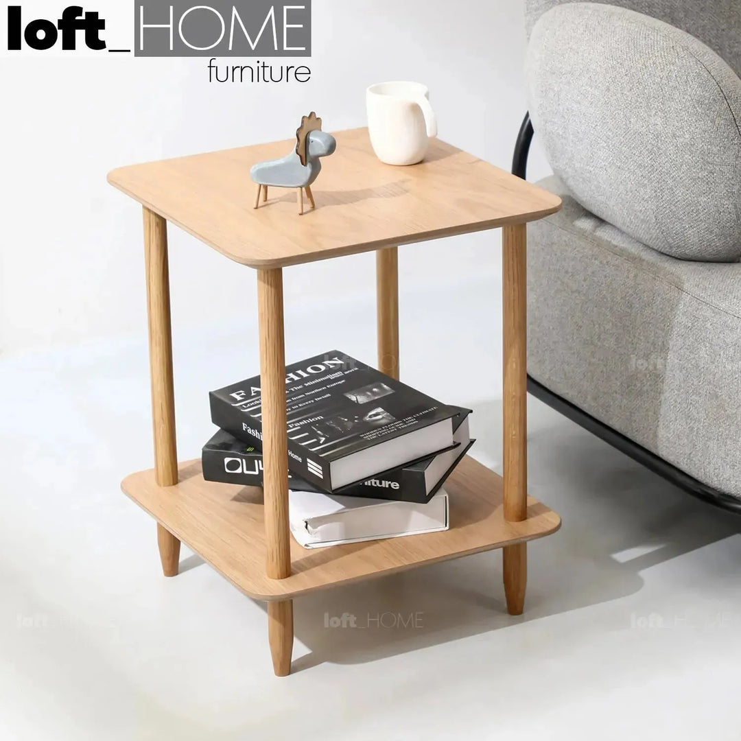 Scandinavian wood side table luh color swatches.