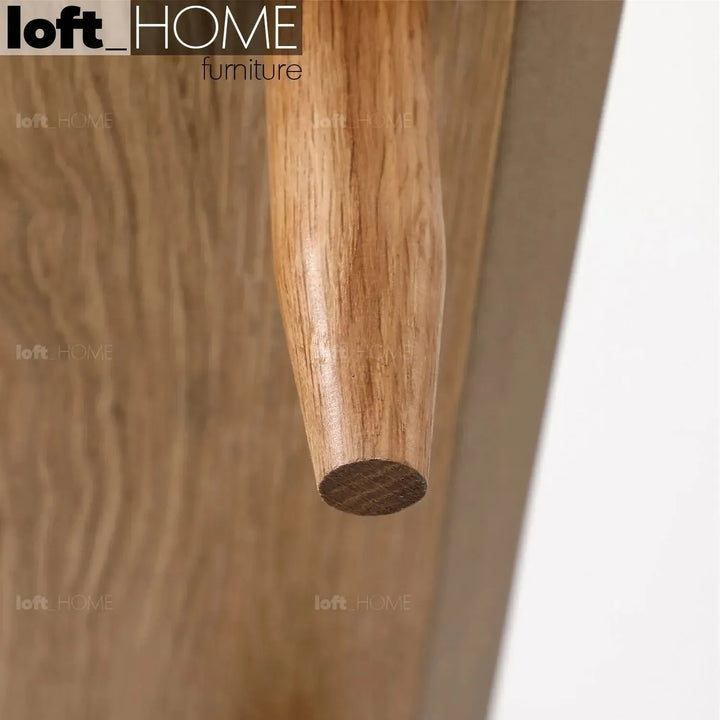 Scandinavian wood side table luh in details.